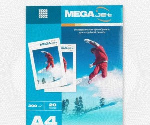 Бумага для полноцв.струй.печ. MEGAJET (А4,300г,ULTRA PHOTO,глянц,20л/пач) Герм. 60580