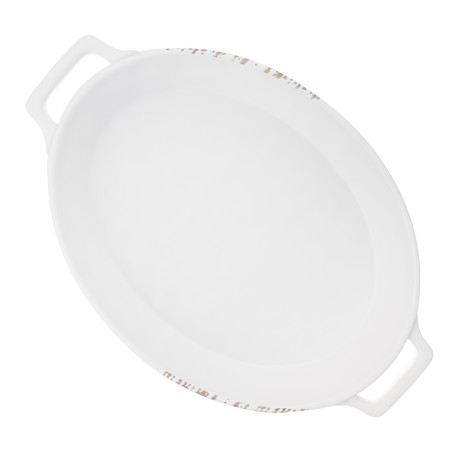 MILLIMI Форма для запекания и сервировки овал.с ручками, керамика, 31х20,5х5см, 1,1л, белая