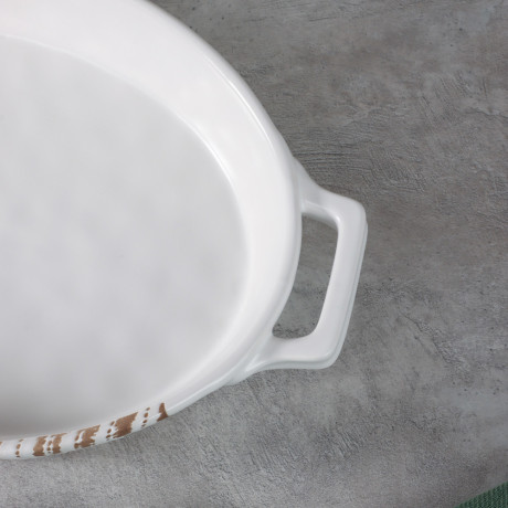 MILLIMI Форма для запекания и сервировки овал.с ручками, керамика, 31х20,5х5см, 1,1л, белая