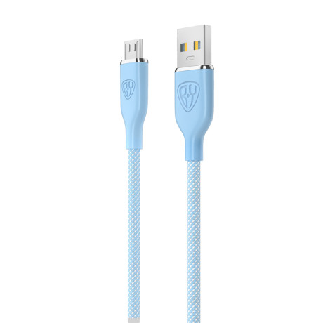 BY Кабель для зарядки Elite Micro USB, 3А, 1м, Быстрая зарядка QC3.0, 100см, голубой
