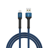 FORZA Кабель для зарядки Вернисаж microUSB, 1м, Быстрая зарядка 2.4А, 12W, тканевый , 3 цвета