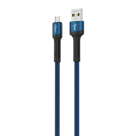 FORZA Кабель для зарядки Вернисаж microUSB, 1м, Быстрая зарядка 2.4А, 12W, тканевый , 3 цвета