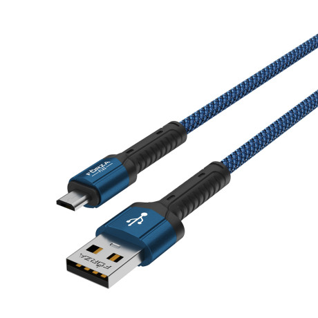 FORZA Кабель для зарядки Вернисаж microUSB, 1м, Быстрая зарядка 2.4А, 12W, тканевый , 3 цвета