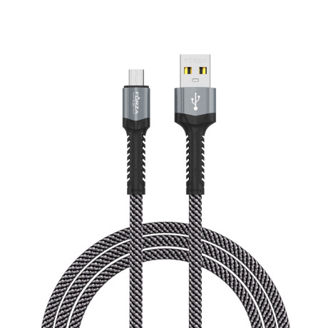 FORZA Кабель для зарядки Вернисаж microUSB, 1м, Быстрая зарядка 2.4А, 12W, тканевый , 3 цвета
