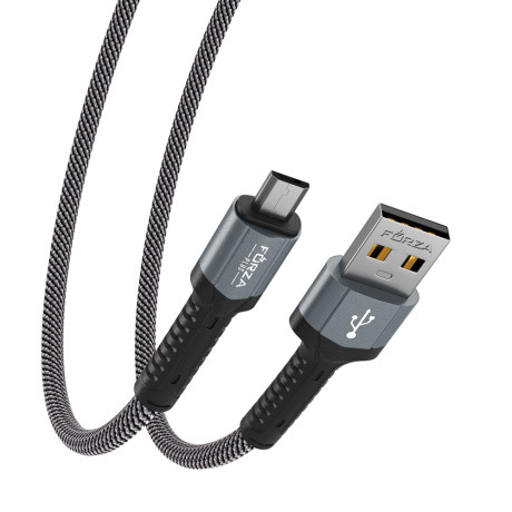FORZA Кабель для зарядки Вернисаж microUSB, 1м, Быстрая зарядка 2.4А, 12W, тканевый , 3 цвета