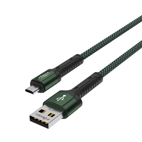 FORZA Кабель для зарядки Вернисаж microUSB, 1м, Быстрая зарядка 2.4А, 12W, тканевый , 3 цвета