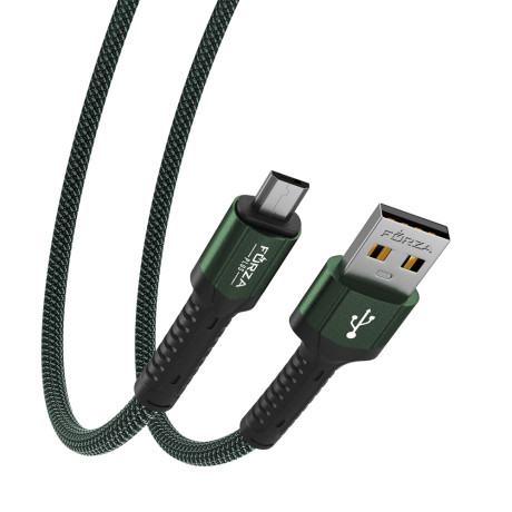 FORZA Кабель для зарядки Вернисаж microUSB, 1м, Быстрая зарядка 2.4А, 12W, тканевый , 3 цвета