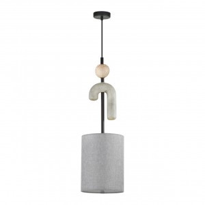 ODEON LIGHT 5410/1A MODERN ODL_EX24 черн матов./серый/мет/полирезин/ткань Подвес E14 1*40W BAGEL