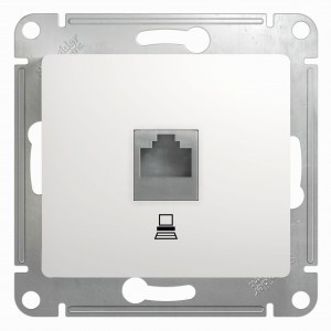 Systeme Electric GLOSSA мех. роз. комп. СУ 1 мест. бел. (пл.осн., RJ45) GSL000181K (10!)