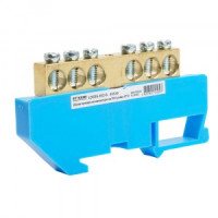 STEKKER шина нулевая "ноль" на DIN-изоляторе 8x12, 6 отв. 160А, синий LD555-812-6 49538 87