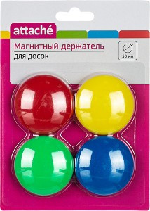 Магнитный держатель для досок Attache 50 мм, 4 шт/уп, цвет ассорти 1040297