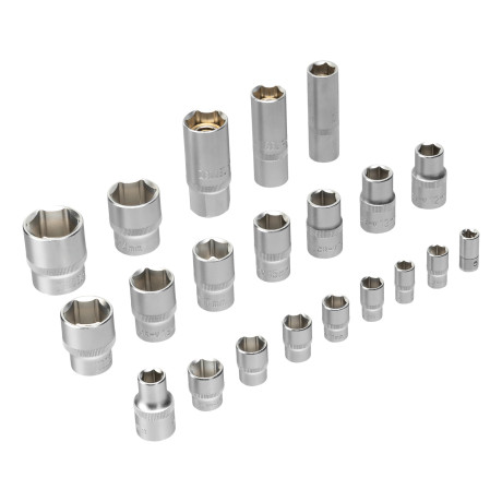 Набор инструментов, 1/2", 1/4", CrV, S2, пластиковый кейс, 64 предмета Denzel