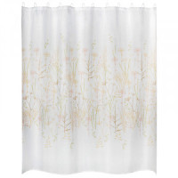 Штора для ванной комнаты полиэстер 180*180см,12 колец,Укропы бежевые,SC-PE-58,109005/Рыжий кот