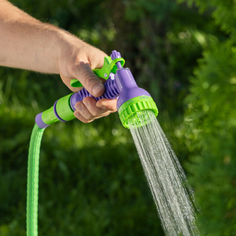 Набор поливочный, шланг 5-15 м, пистолет 7 реж., с быстросъемным соединителем Palisad