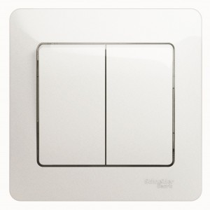 Systeme Electric GLOSSA выкл. СУ 2 кл. перламутр (пл.осн.) GSL000652 (15!)
