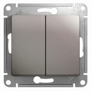 Systeme Electric GLOSSA мех. выкл. СУ 2 кл. платина (пл.осн.) GSL001251 (5!)