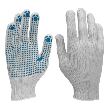 Перчатки х/б, ПВХ покрытие, "Точка", 6 пар в упаковке, 7 класс