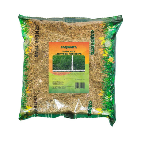 Травосмесь "Доступный газон Спорт"0,5кгСАДОВИТА (10/500)
