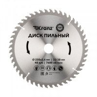 Диск пильный 250 мм х 48 зуб х 32/30 мм KRANZ (цена за шт) KR-92-0128