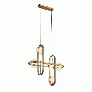 ST LUCE св-к подвесной св/д 4x3W(912lm) G9 4000K 600x200x615 Бронзовый/Коньячный IP20 SL1201.203.04