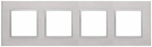 ЭРА 14 Elegance рамка СУ 4 мест.металл, алюминий+алюм 14-5204-03 5930
