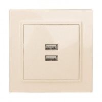 EKF Минск Розетка USB 2-мест. СП 2,1А  беж.  ERR-2USB-200