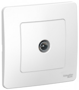 Systeme Electric BLANCA роз. TV СУ 1 мест. бел. (пл.осн., окон., RG6, 1dB) BLNTS000011 (10!)