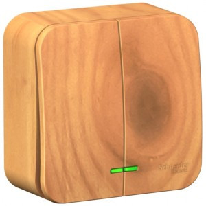 Systeme Electric BLANCA выкл. ОУ 2 кл. 10А ясень (пл.осн., инд.) BLNVA105105 (2!)