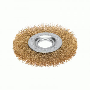 KRANZ Щетка дисковая для УШМ, витая латунированная проволока, 100мм, отв. 22,23мм KR-91-1241