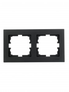 Lezard VESNA рамка СУ 2 мест. (горизонт) черный бархат 742-4200-147