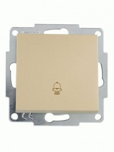 Lezard VESNA мех. выкл. СУ 1 кл. кнопка звонка (корп. ABS) золото 742-3688-103
