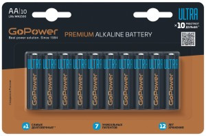 Э/п GoPower ULTRA LR6 AA BL10 Alkaline 1.5V (10/100/800)