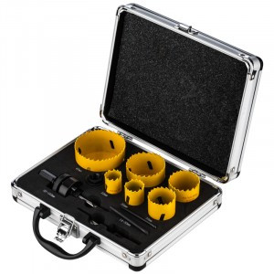 KRANZ Набор коронок Bimetal (22,25,35,40,51,67), 11 шт., металл. кейс KR-92-0202-1