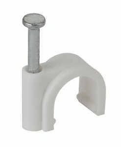 ЭРА скоба круглая пластиковая 4мм белая (уп.50шт, цена за уп) 38889