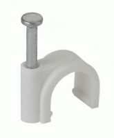 ЭРА скоба круглая пластиковая 4мм белая (уп.50шт, цена за уп) 38889