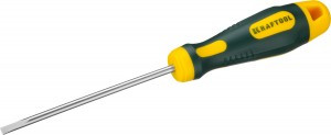 Отвертка KRAFTOOL "EXPERT", Cr-Mo-V сталь, 2к противоск. рукоят., SL,4,0x90мм zu250071-40-090