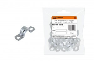 TDM скоба метал. оцинк. сталь 2-х лапковая с внутр. d 12-13мм (10!) SQ0409-1012