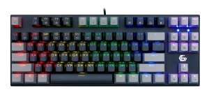 Клавиатура Gembird KB-G600-1, 87кл, механ., Rainbow, корич. свитчи, 1.8м, черная, 21662
