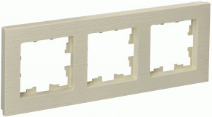 IEK BRITE Рамка СУ 3 мест. РУ-3-Бр пластик бежевый рифленый BR-M32-51-K10