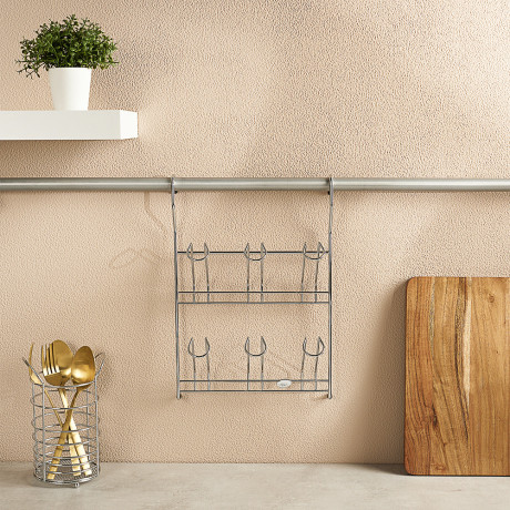 Полка для стаканов тм VETTA, хромированная сталь 23,5x11x34cм, CWJ229