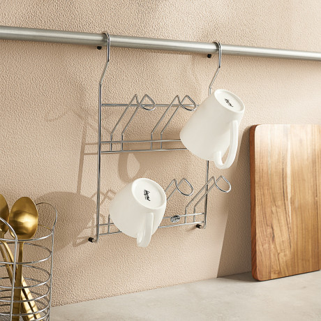 Полка для стаканов тм VETTA, хромированная сталь 23,5x11x34cм, CWJ229