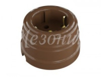 МЕЗОНИНЪ РЕТРО УСАДЬБА роз. ОУ 1 мест. с заземл. какао АВS-пластик IP20 GE30301-70