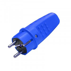 UNIVersal вилка прямая каучук (синяя) 2Р+РЕ 1х16А 220-240V IP44 3041 (РФ)