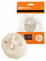 TDM РЕТРО ВИВИ выкл. ОУ поворотный проходной (бантик) (ABS-пластик) 10А сл. кость  SQ1820-1305