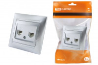 TDM Лама роз. телеф. СУ 1 мест. серебр. металлик 2хRJ-11 (10!) SQ1815-0218