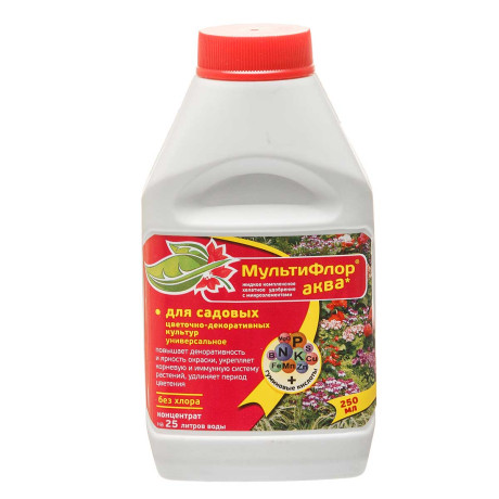 Минеральное удобрение Мультифлор Аква для садовых растений универсальное 250мл х15