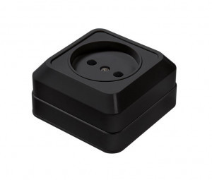 ASD/InHome BOLLETO роз. ОУ 1 мест. 16А черн. (керамика) 7022B