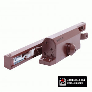 Доводчик дверной БУЛАТ ARCTIC ДД 502/4 AH-С (40-90кг) коричневый со скольз.тягой, морозостойкий (10)
