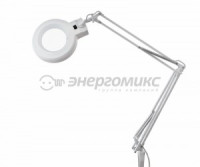 Rexant лупа на струбцине круглая настольная 3Х с подсветкой, белая, 31-0001