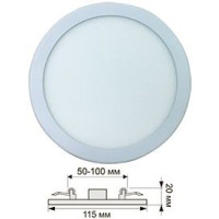Ecola св-к встр. св/д даунлайт под люб.отверст (50-100мм) 8W 4200K 4K Круг 115x20 DARV80ELC (30!)